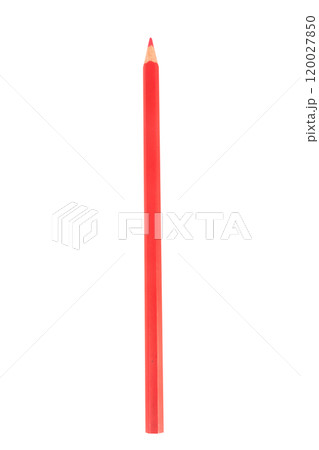 Colored pencil red one isolated on white background Colored pencil red one isolated on white background 120027850
