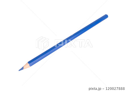 Colored pencil blue one isolated on white background 120027888