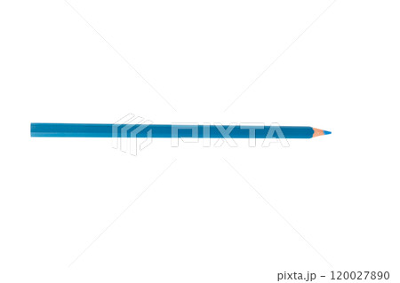 Colored pencil blue one isolated on white background 120027890
