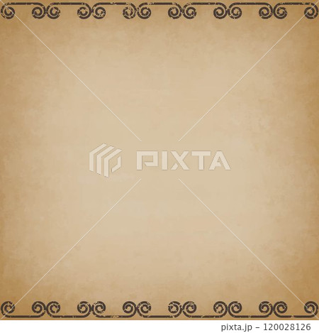 古紙風の中華フレーム背景、グランジ、ヴィンテージ、正方形サイズ 120028126
