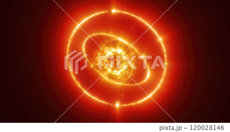 Vibrant glowing sphere of energy in shades of orange radiating light celestial phenomena for futuristic sci-fi or abstract concepts backdrop Vibrant glowing sphere of energy in shades of orange radiating light celestial phenomena for futuristic sci-fi or abstract concepts backdrop 120028146