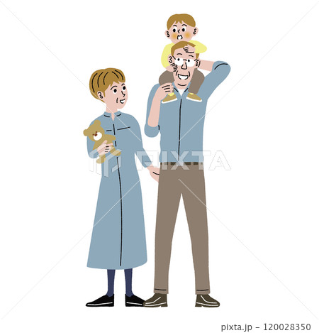 孫を肩車するおじいさんとおばあさん 孫を肩車するおじいさんとおばあさん 120028350