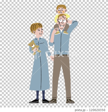 孫を肩車するおじいさんとおばあさん 孫を肩車するおじいさんとおばあさん 120028350