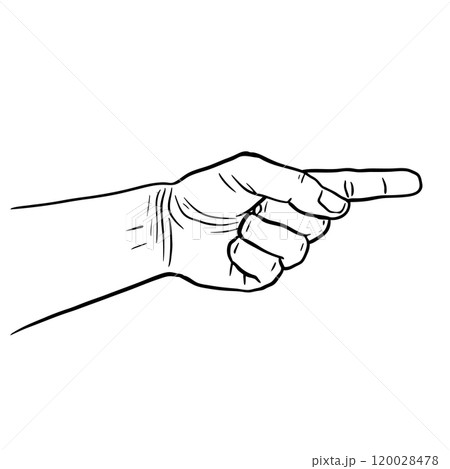 Hand Pointing Direction Finger vectorのイラスト素材 [120028478] - PIXTA