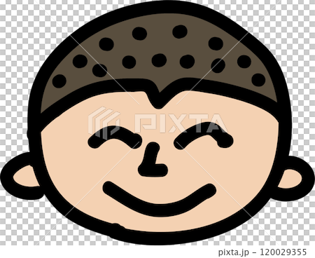 Smiling shaved boy illustration 120029355
