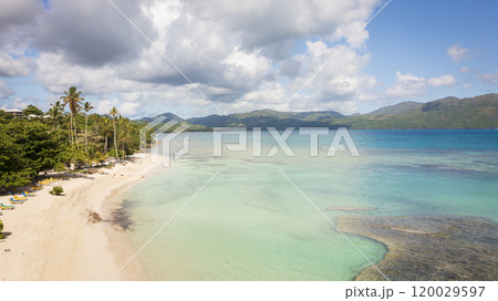 Aerial shot of amazing tropical panorama of Rincon beach 120029597