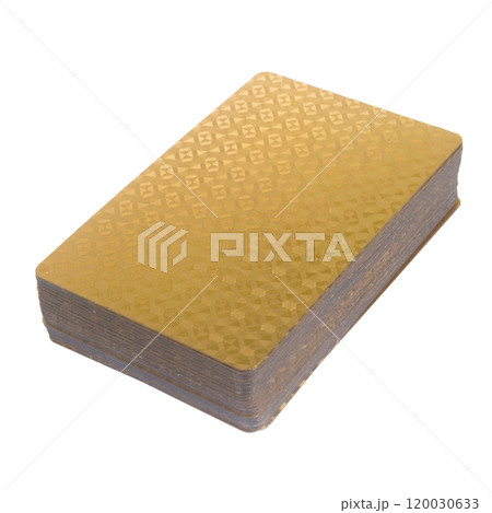 Deck of cards, spread out, pile gambling isolated on white background 120030633