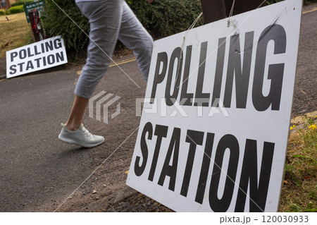 Voter Voting at a Polling Station in UK Election 120030933
