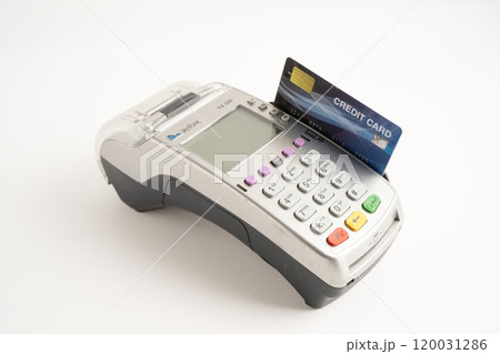 Payment POS terminal for finance and shopping business and technology. 120031286