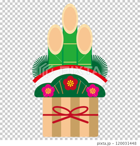 Flat design Kadomatsu: Simple and beautiful New Year's decorations Flat design Kadomatsu: Simple and beautiful New Year's decorations 120031448