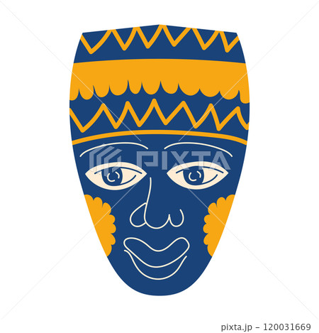 Ornate mask in flat design. Kwanzaa holiday festival abstract symbol. Vector illustration isolated. Ornate mask in flat design. Kwanzaa holiday festival abstract symbol. Vector illustration isolated. 120031669