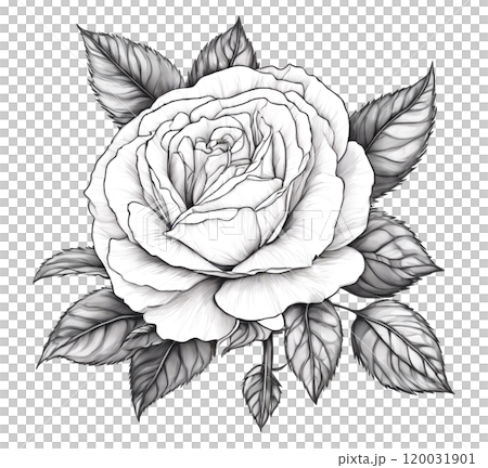 Rosa damascena isolated 120031901