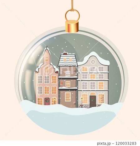 It resembles a charming snow globe that has houses situated within it 120033283