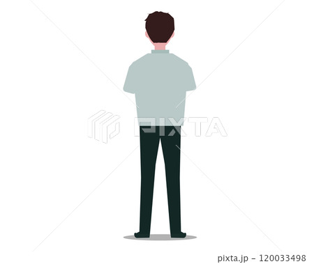 腕を組む男性の後ろ姿。ベクターイラスト	 120033498