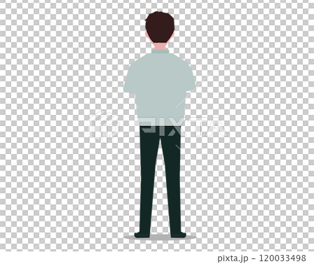 腕を組む男性の後ろ姿。ベクターイラスト	 120033498