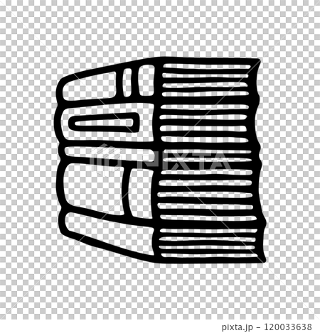 Doodle pile of books icon. Hand drawn book, journal or notebook symbol Doodle pile of books icon. Hand drawn book, journal or notebook symbol 120033638