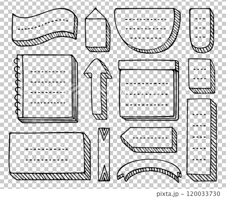 Bullet journal hand-drawn vector frames and elements for notebook, scrapbook, diary, or planner. Doodle black borders isolated on a white background. Bullet journal hand-drawn vector frames and elements for notebook, scrapbook, diary, or planner. Doodle black borders isolated on a white background. 120033730