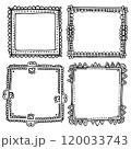 Bullet journal hand-drawn vector frames for notebook, scrapbook, diary, or planner. Doodle black borders isolated on a white background.  120033743