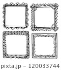 Bullet journal hand-drawn vector frames for notebook, scrapbook, diary, or planner. Doodle black borders isolated on a white background.  120033744