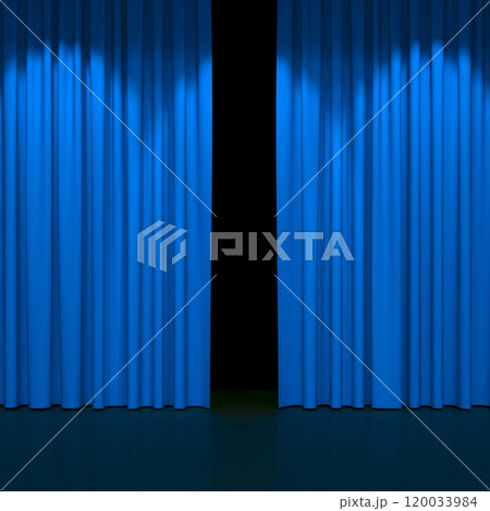 Luxury stage or windows curtains, realistic 3D illustration Luxury stage or windows curtains, realistic 3D illustration 120033984