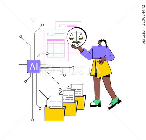 AI-Supported Document Automation abstract concept vector illustration. AI-Supported Document Automation abstract concept vector illustration. 120034442