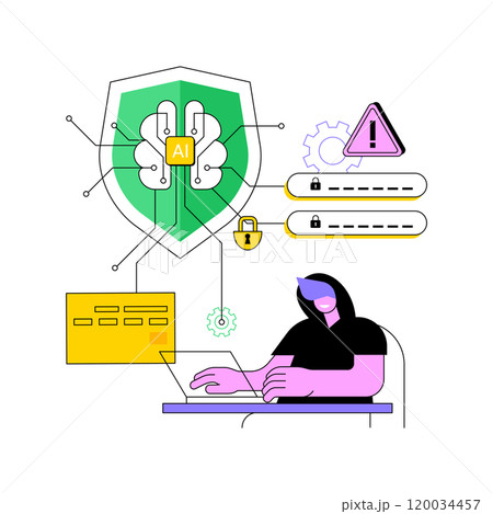AI-Driven Fraud Prevention abstract concept vector illustration. 120034457