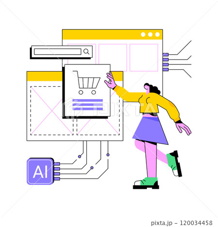 AI-Optimized Search and Navigation abstract concept vector illustration. AI-Optimized Search and Navigation abstract concept vector illustration. 120034458