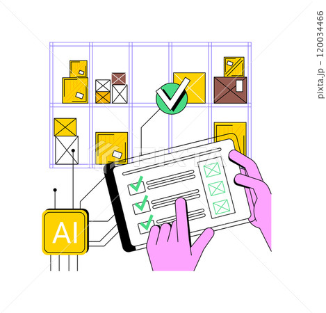 AI-Backed Inventory Management abstract concept vector illustration. 120034466