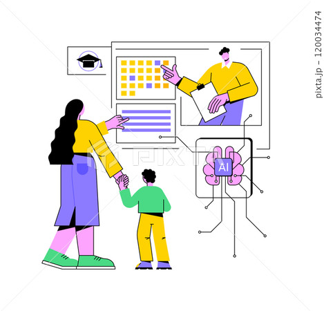 AI-Enhanced Parent-Teacher Communication abstract concept vector illustration. AI-Enhanced Parent-Teacher Communication abstract concept vector illustration. 120034474