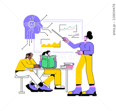AI-Enhanced Classroom Management abstract concept vector illustration. 120034478