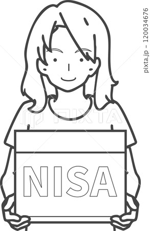 NISA口座に投資する女性のイラスト 120034676