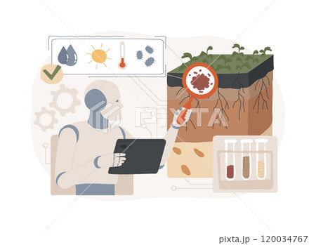 AI-Analyzed Soil Health abstract concept vector illustration. AI-Analyzed Soil Health abstract concept vector illustration. 120034767