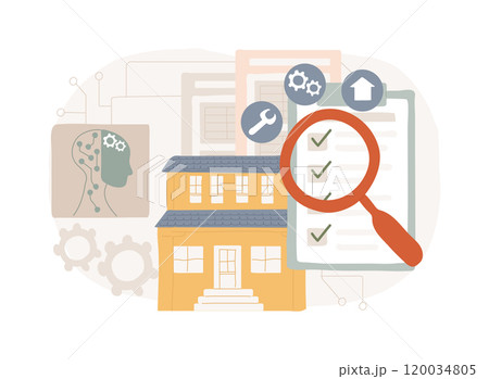 AI-Supported Property Inspection abstract concept vector illustration. 120034805