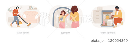 Cleaning day isolated cartoon vector illustrations se Cleaning day isolated cartoon vector illustrations se 120034849
