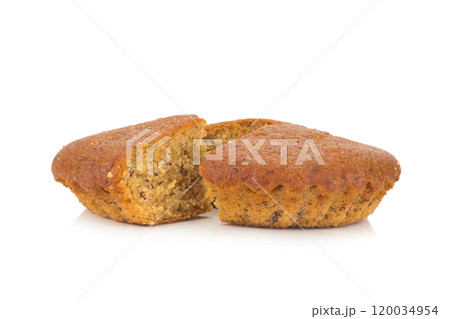 banana cake isolated on white background 120034954