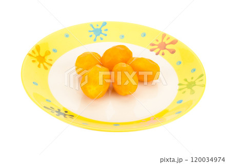 Marian plum Thai fruit isolated on white background. Mayongchid. Maprang. Marian Plum. Plum Mango 120034974