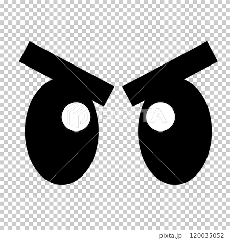 憤怒表情的眼睛簡單圖示素材 120035052