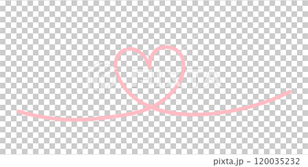 ハートがあるピンク色の手書きの線のイラスト素材 120035232