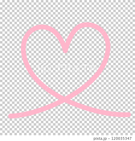 ハート型のピンク色の線のイラスト素材 ハート型のピンク色の線のイラスト素材 120035347