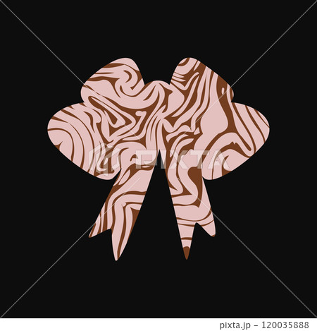 A textured retro bow or ribbon in a flat vector style 120035888