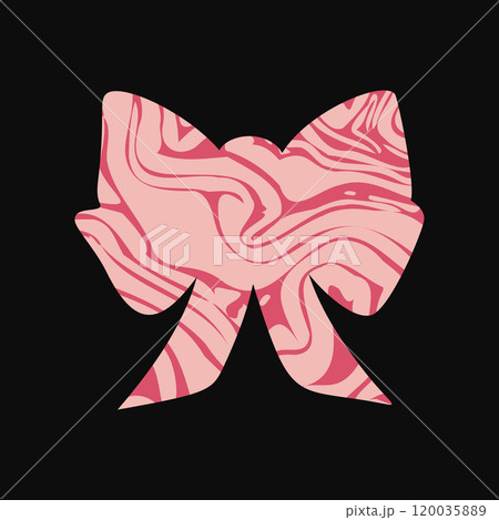 A textured retro bow or ribbon in a flat vector style 120035889