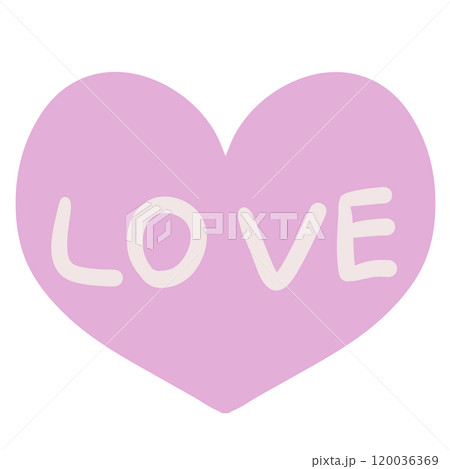 LOVEと書いてあるハート（ピンク）のイラスト素材 [120036369] - PIXTA
