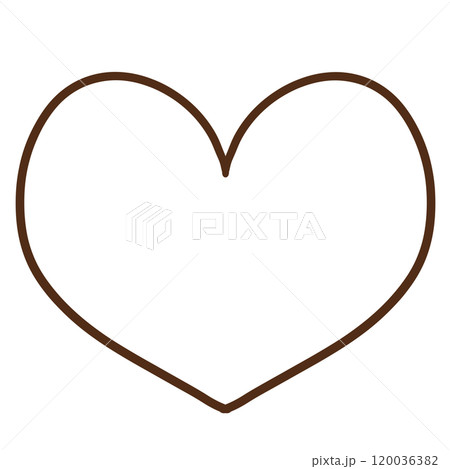 ハートの線画のみ（茶色） 120036382
