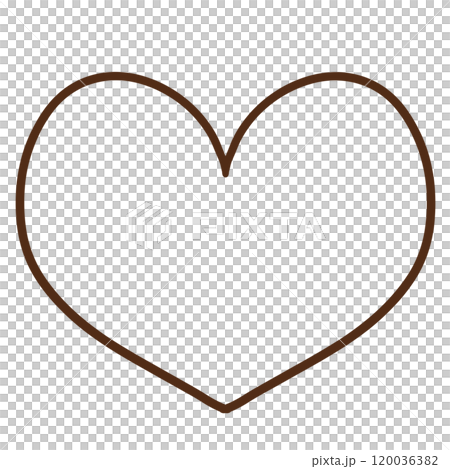 ハートの線画のみ（茶色） 120036382