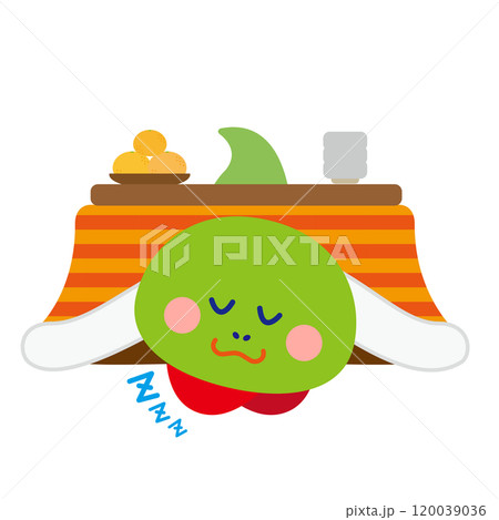 コタツでうたた寝をするヘビのイラスト 120039036