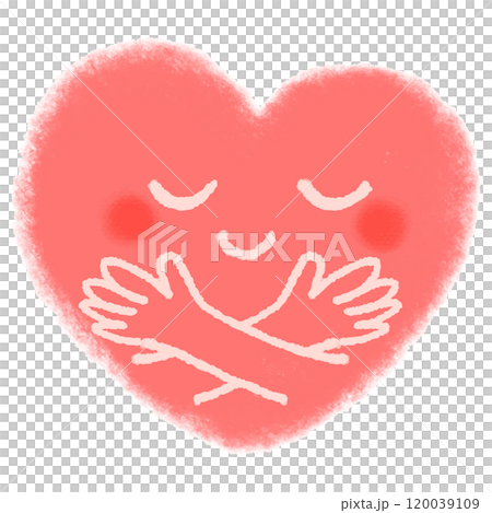 ハートを両手で抱く手のイラスト　セルフハグ 120039109