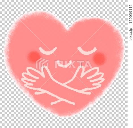 雙手捧著愛心的插畫愛的形象自我擁抱 雙手捧著愛心的插畫愛的形象自我擁抱 120039112