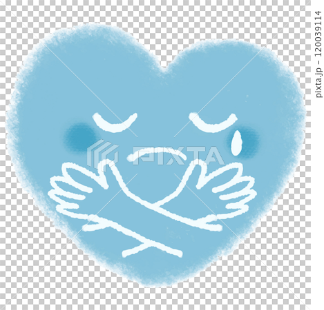 ハートを両手で抱く手のイラスト　セルフハグ 120039114
