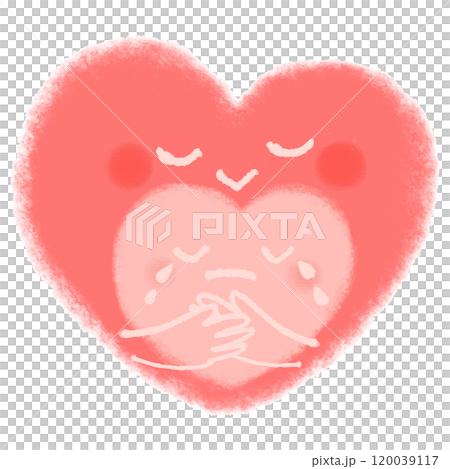 A big heart hugging a crying heart 120039117