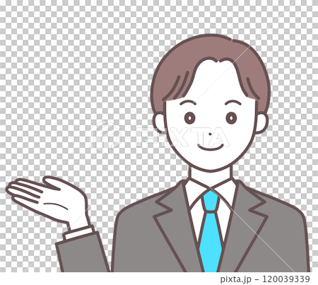 一個穿著西裝的男人展示側面 一個穿著西裝的男人展示側面 120039339